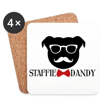 The Dandy Staffie - 010 - Coasters (set of 4) - white - Front