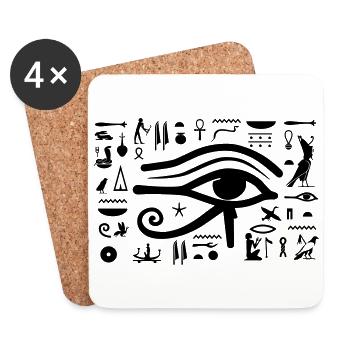 HORUS hieroglyphs - Coasters (set of 4) - white - Front