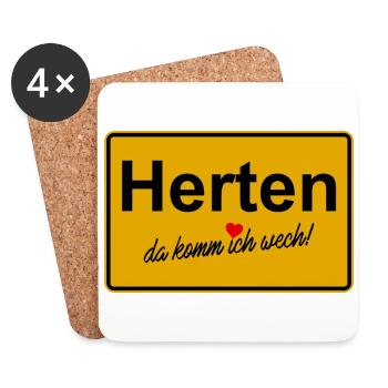 Herten da komm ich wech - Untersetzer (4er-Set) - Weiß - Vorne