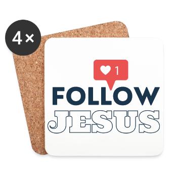 Follow Jesus | Follow Jesus | Followers of Jesus - Coasters (set of 4) - white - Front
