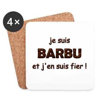 fier d être barbu - Dessous de verre (lot de 4) - blanc - Devant