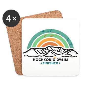 Hochkönig Wandern Wanderung Klettersteig Finisher - Untersetzer (4er-Set) - Weiß - Vorne
