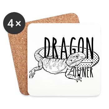 Bearded Dragon Owner Reptile Keeper T-Shirt - Coasters (set of 4) - white - Front