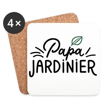 Cadeau Unique : Papa Jardinier ! - Dessous de verre (lot de 4) - blanc - Devant