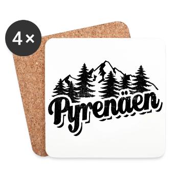 Pyrenäen - Wald und Berge Wandern Erholung - Untersetzer (4er-Set) - Weiß - Vorne
