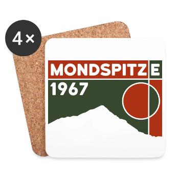Mondspitze Montagne Randonnée d’altitude Randonnée à ski Bürserberg - Dessous de verre (lot de 4) - blanc - Devant