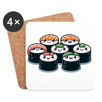 Sushi Squad : Les délices roulants - Dessous de verre (lot de 4) - blanc - Devant
