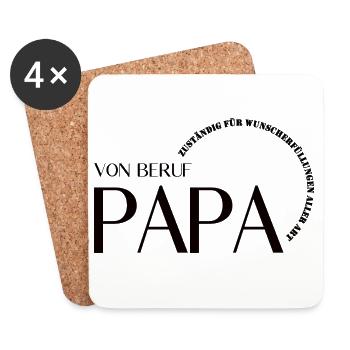 Père de profession – responsable de la réalisation des souhaits - Dessous de verre (lot de 4) - blanc - Devant