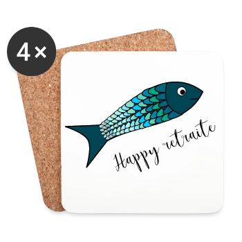 RETIREMENT. COLLEAGUE. RETIREMENT. RETIRED. RETIREMENT. - Coasters (set of 4) - white - Front