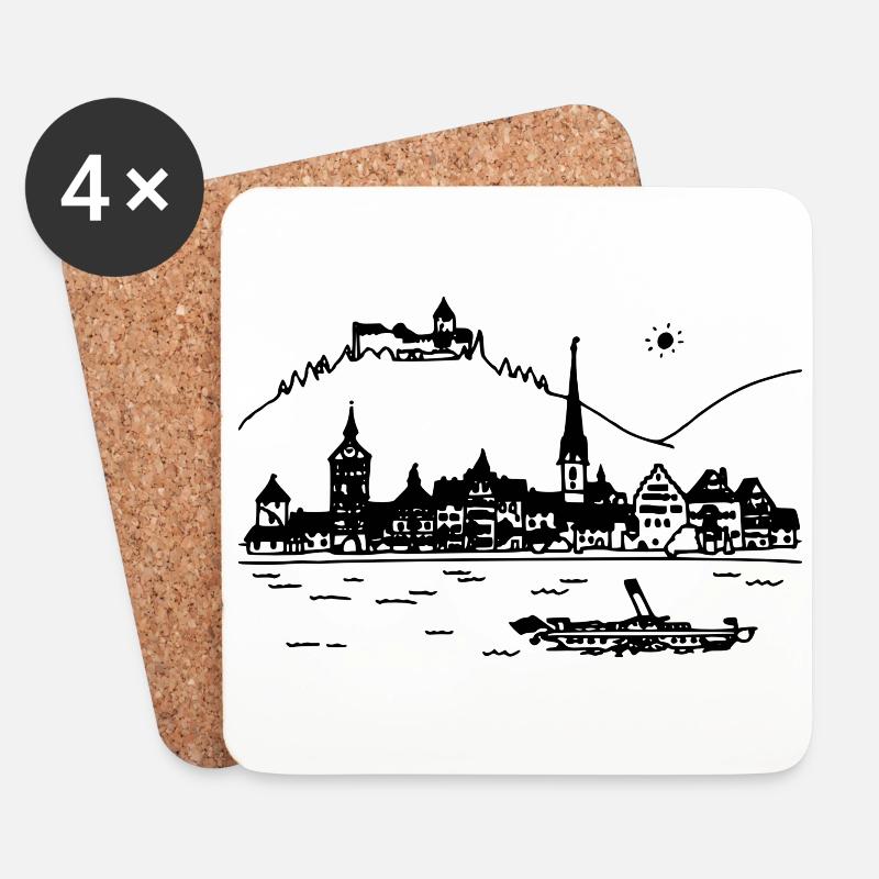 Stein am Rhein - Untersetzer (4er-Set) - Weiß