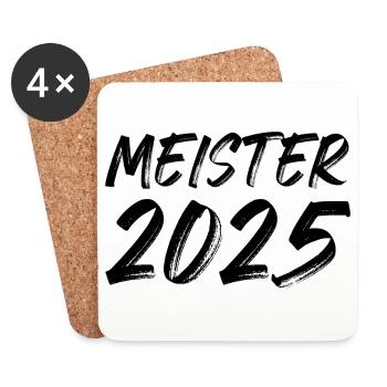 Meister 2025 - Untersetzer (4er-Set) - Weiß - Vorne