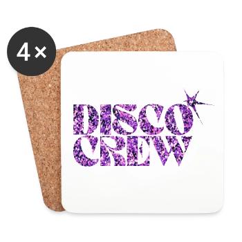 Disco Crew Lila Glitzer Logo - Untersetzer (4er-Set) - Weiß - Vorne