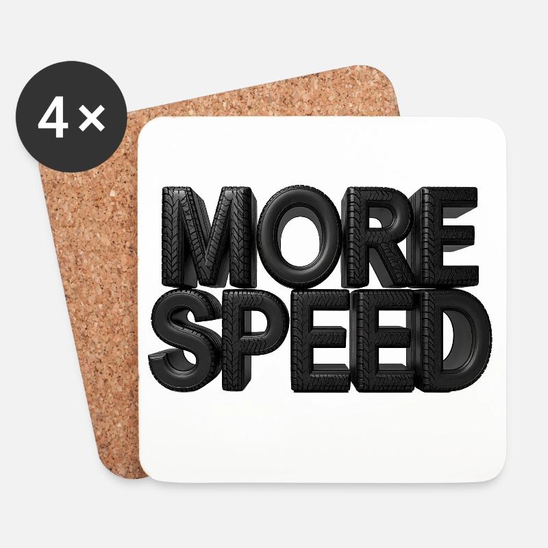 More Speed - Untersetzer (4er-Set) - Weiß
