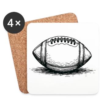 Vintage American Football Ball Sportsman - Coasters (set of 4) - white - Front