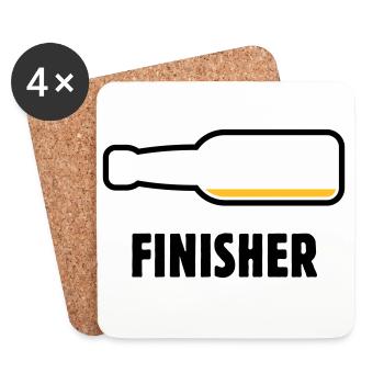 Finisher (bière / bière / buveur de bière / mauvais goût 2C) - Dessous de verre (lot de 4) - blanc - Devant