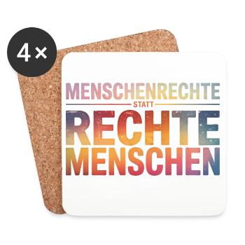 Human rights instead of right-wing people - Cool Pride - Coasters (set of 4) - white - Front