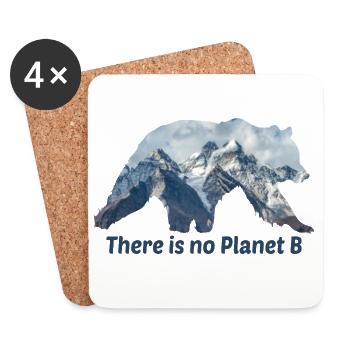 There is no planet b Spruch - Untersetzer (4er-Set) - Weiß - Vorne