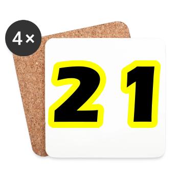 21 Zahl symbol - Untersetzer (4er-Set) - Weiß - Vorne