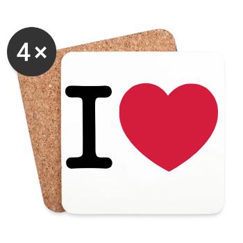 I Love... - Coasters (set of 4) - white - Front