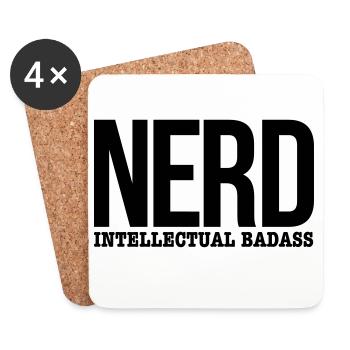 nerd - Dessous de verre (lot de 4) - blanc - Devant