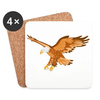 Adler Greifvogel - Untersetzer (4er-Set) - Weiß - Vorne