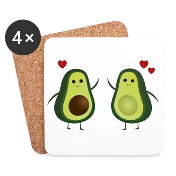Avocado - Untersetzer (4er-Set) - Weiß - Vorne