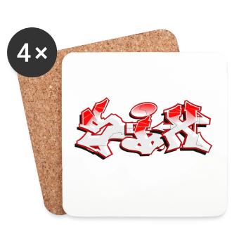 Urban Graffiti in Bold Red and White - Coasters (set of 4) - white - Front