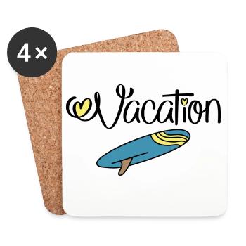 Vacances - Dessous de verre (lot de 4) - blanc - Devant