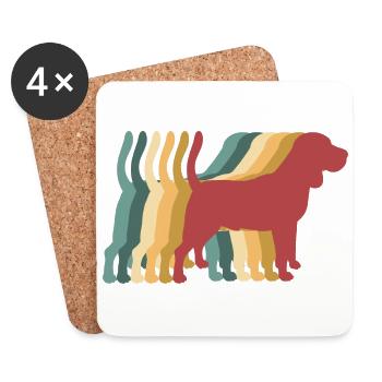 Beagle Hund Retro Vintage - Untersetzer (4er-Set) - Weiß - Vorne
