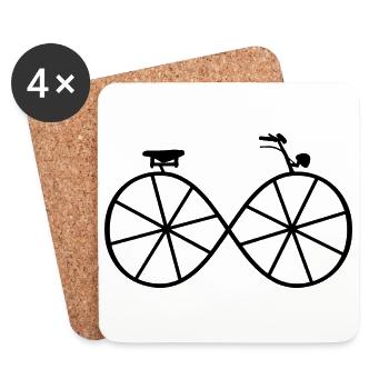 Bicycle infinite - Coasters (set of 4) - white - Front