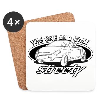 Streety-Roadster-Emblem - Untersetzer (4er-Set) - Weiß - Vorne