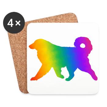 Pyrenäen-Sennenhund, vollständig anpassbar nach Wunsch - Untersetzer (4er-Set) - Weiß - Vorne