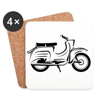 simson schwalbe fans friends icon icon logo - Coasters (set of 4) - white - Front