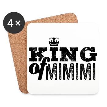 King of Mimimi - rumheulen Spruch - Untersetzer (4er-Set) - Weiß - Vorne