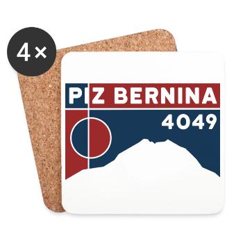 Piz Bernina Biancograt Besteigung Tour Souvenir - Untersetzer (4er-Set) - Weiß - Vorne