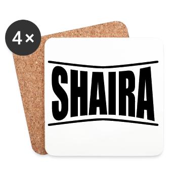 t-shirt Saira t-shirt idée cadeau - Dessous de verre (lot de 4) - blanc - Devant