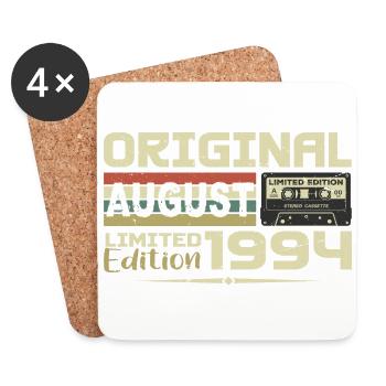 Août 1994 - Né en Août 1994 Construit en Août 1994 - Dessous de verre (lot de 4) - blanc - Devant