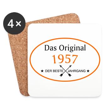 1957 - der beste Jahrgang - Untersetzer (4er-Set) - Weiß - Vorne