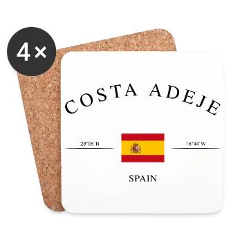 Costa Adeje Spanien Flagge Urlaub Souvenir - Untersetzer (4er-Set) - Weiß - Vorne