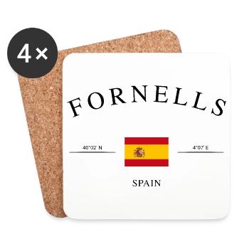 Fornells Menorca – Souvenir et cadeau de vacances - Dessous de verre (lot de 4) - blanc - Devant