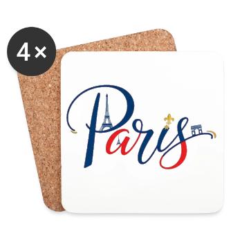 Le souvenir authentique de Paris - Dessous de verre (lot de 4) - blanc - Devant