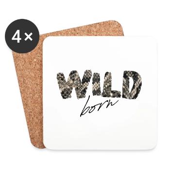 Wild Born Snake Print - Untersetzer (4er-Set) - Weiß - Vorne