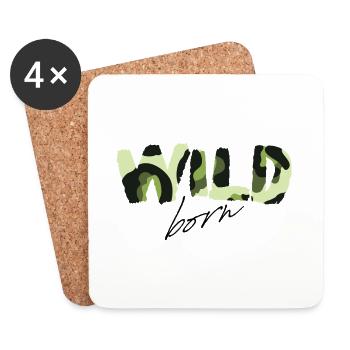 Camouflage Wild Born Texte Logo - Dessous de verre (lot de 4) - blanc - Devant