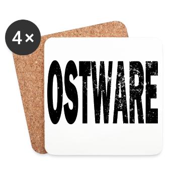 DDR Ostware Fun Ostalgie Geschenk Hoodie T-Shirt - Untersetzer (4er-Set) - Weiß - Vorne