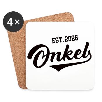 Onkel 2026 Jubiläum Patenonkel Lieblingsonkel - Untersetzer (4er-Set) - Weiß - Vorne