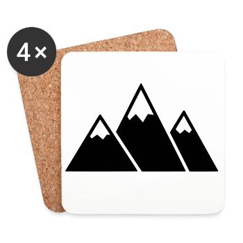 Mountains Mountain Hiking Outdoor Vector - Coasters (set of 4) - white - Front