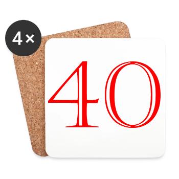 40. 40 YEARS. 40th ANNIVERSARY. 40 YEARS ANNIVERSARY. - Coasters (set of 4) - white - Front