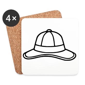 Cadeau du pêcheur au chapeau de pêcheur - Dessous de verre (lot de 4) - blanc - Devant