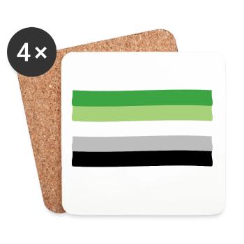 Aromantic Pride Flag - Coasters (set of 4) - white - Front