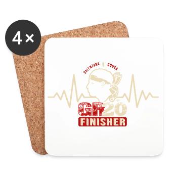 GR20 Finisher randonnée Corse cadeau randonneur - Dessous de verre (lot de 4) - blanc - Devant